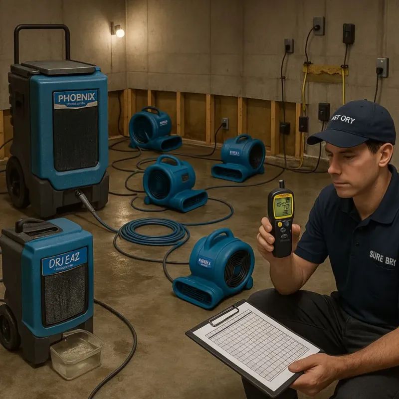 Structural Drying and Dehumidification process in Greenfield, MO